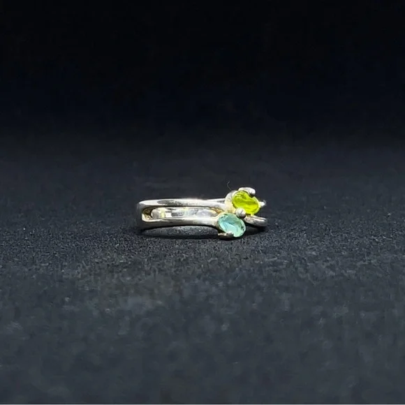 STERLING SILVER RING WITH STONES - Picture 3 of 5